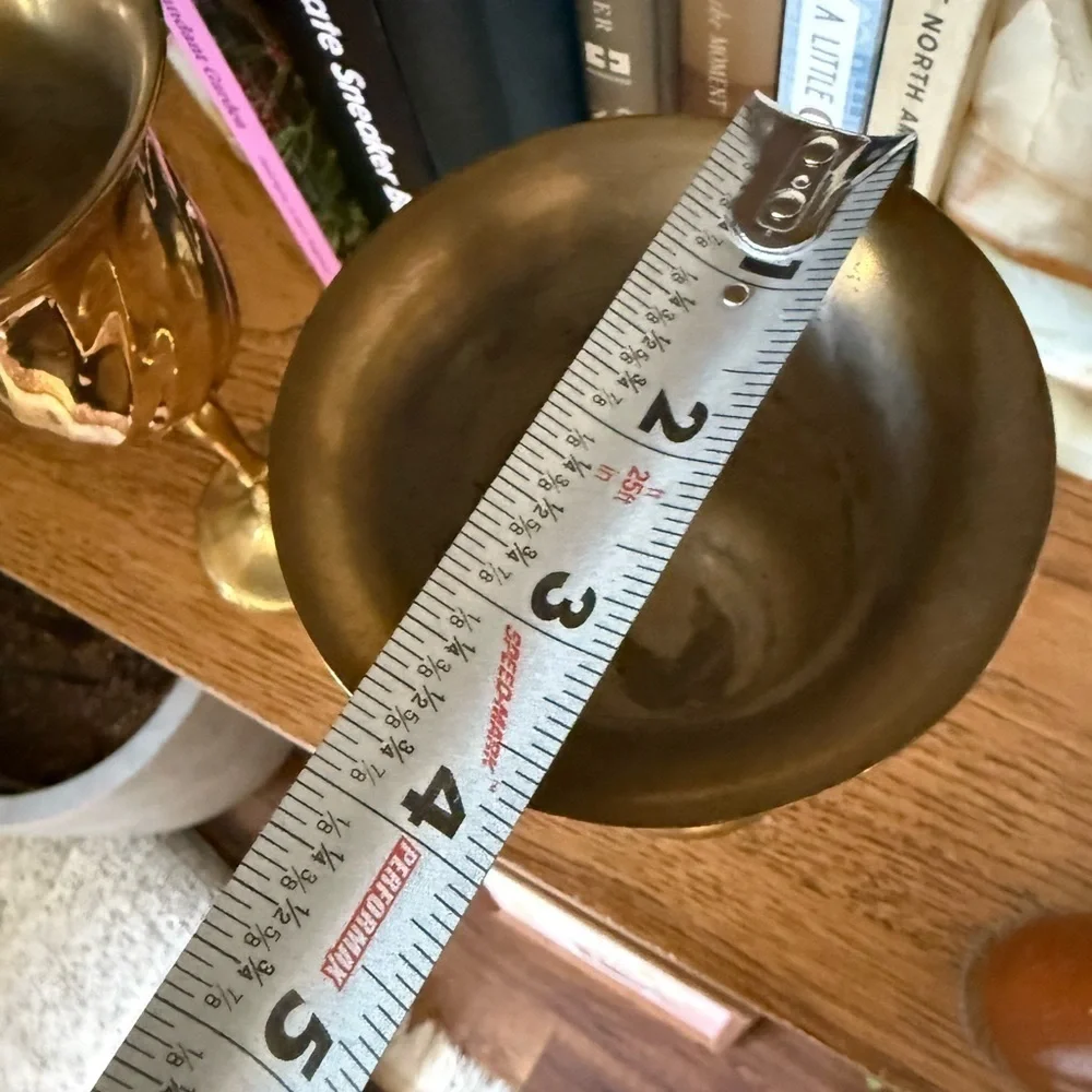 Vintage Solid Brass Wine Goblets Made In India Set Of 2